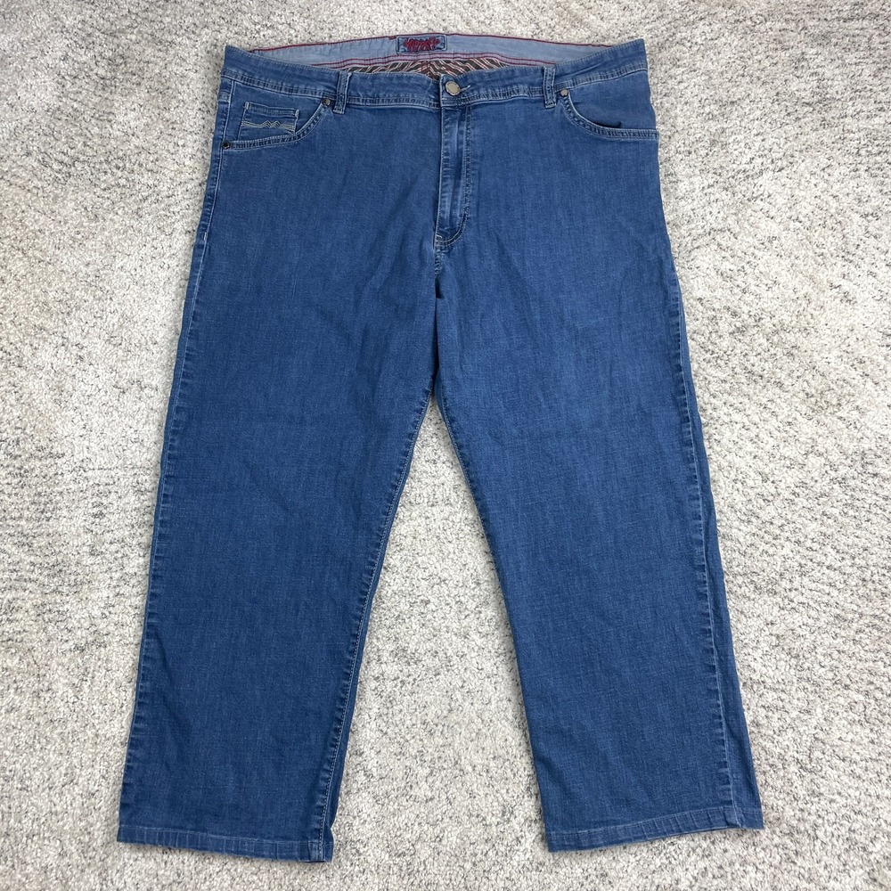Marcello Sport Jeans Mens 44 41x25 Straight Leg Stretch Hemmed Medium Blue Denim